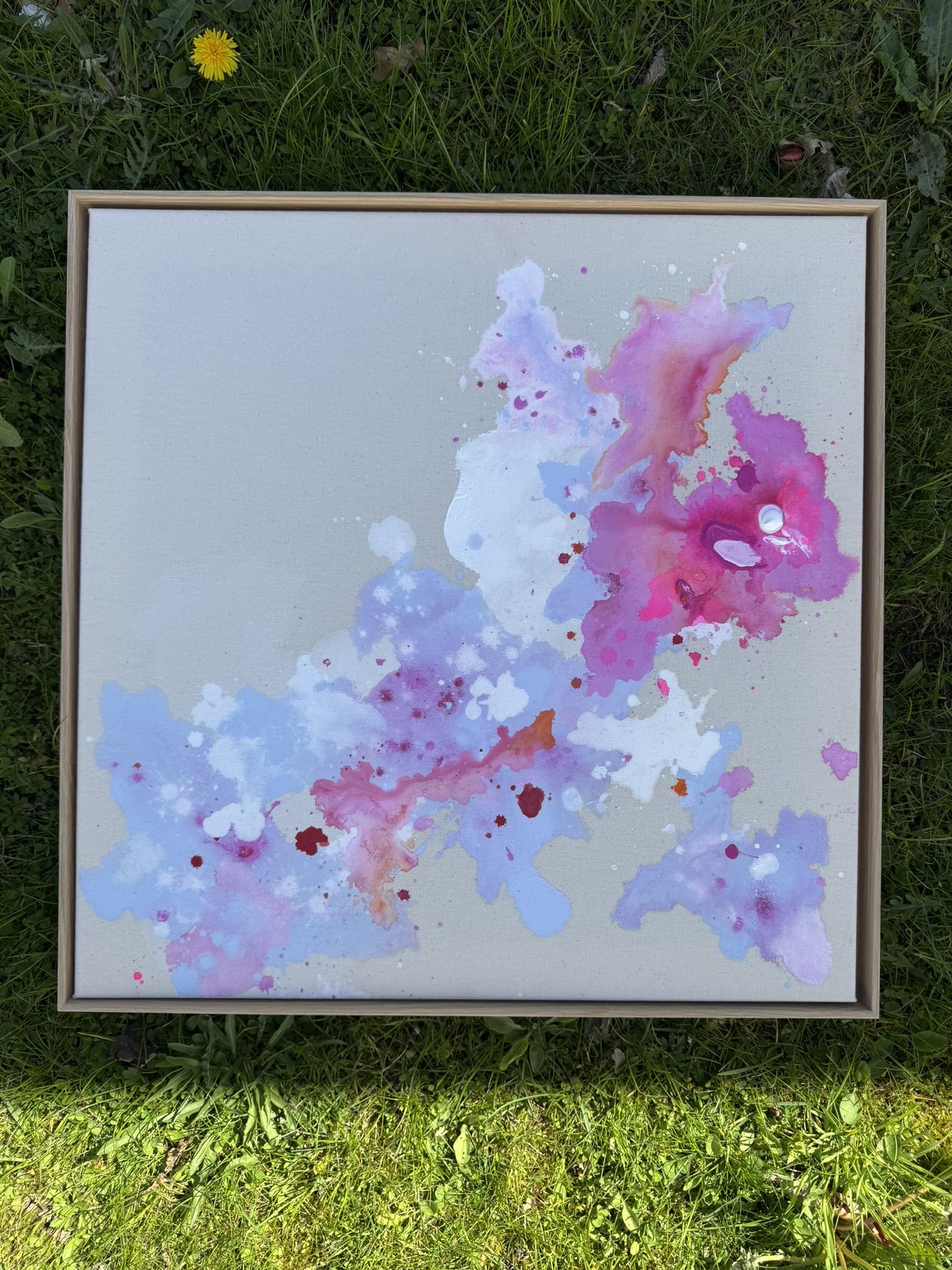 Kirschblüte II, 2026, Acryl auf roher Baumwollleinwand, Ansicht 3